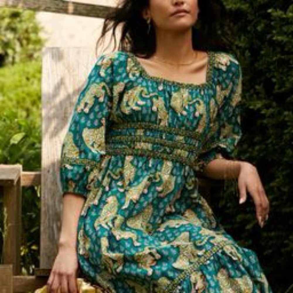 Gorgeous Printfresh cotton midi Dress in Tiger Queen XS NWOT - Picture 6 of 9